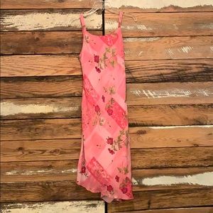 AGB pink floral dress with scarf